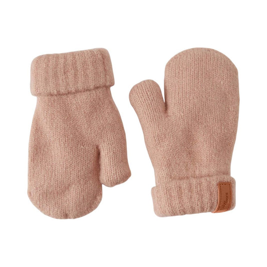 Kinder Fäustlinge mit Rippstrick und weichem Eco-Fleece-Futter rosa