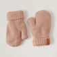Kinder Fäustlinge mit Rippstrick und weichem Eco-Fleece-Futter rosa