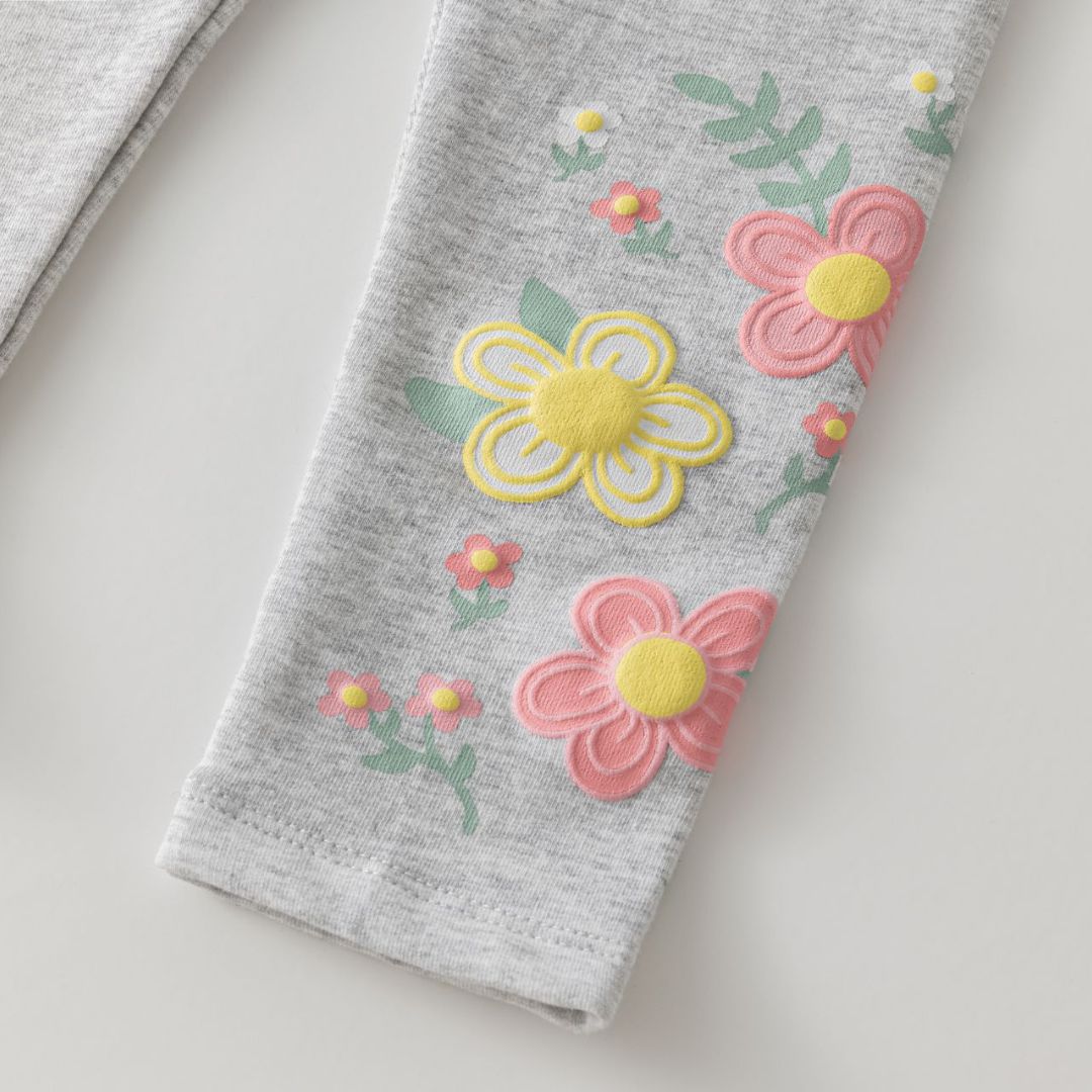 Jeggings mit Blumenmuster grau