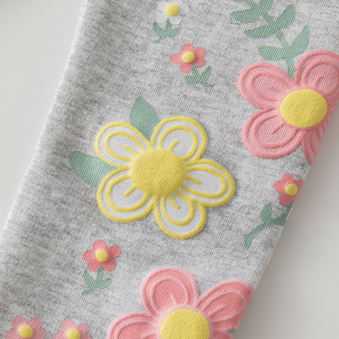 Jeggings mit Blumenmuster grau