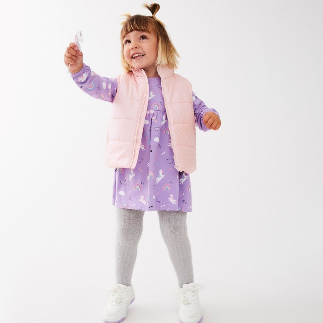 Baby Sweatshirtkleid mit Allovermuster flieder