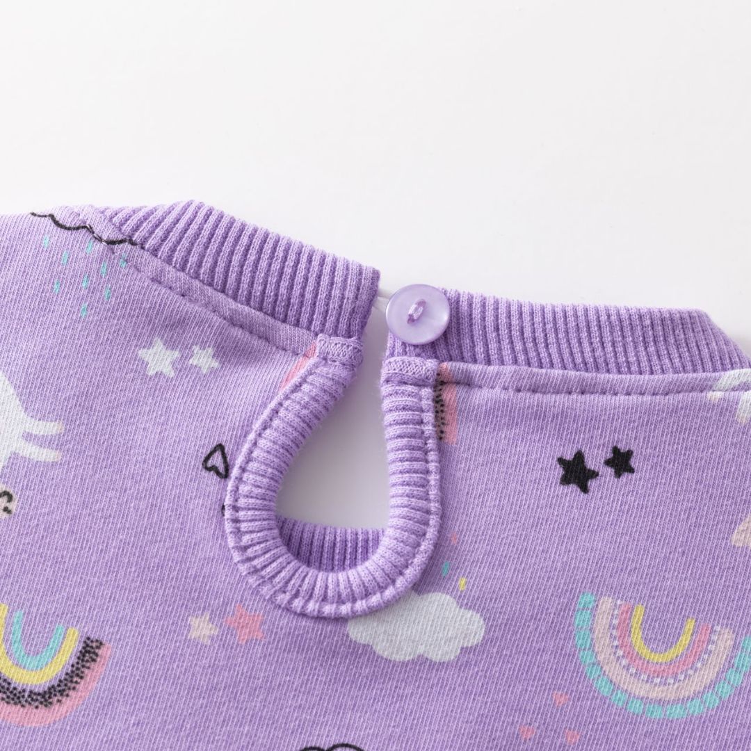 Baby Sweatshirtkleid mit Allovermuster flieder