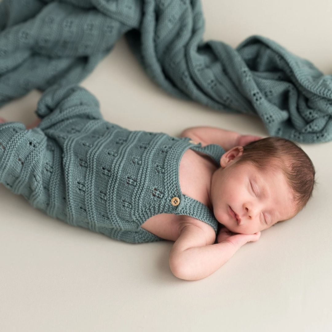 Neugeborenen & Baby Strampler 'Openwork' blau