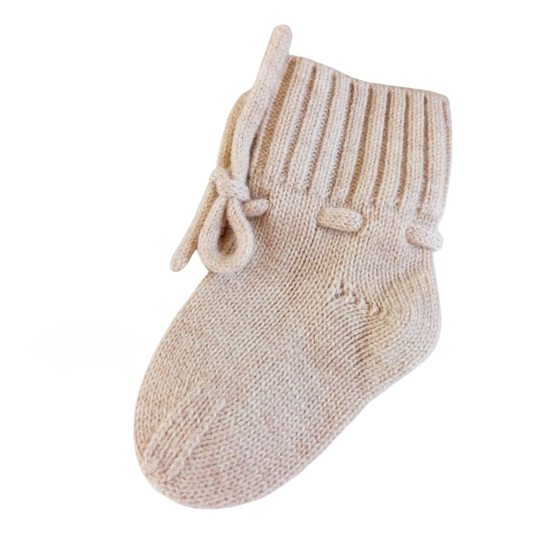 Merino-Babyschuhe Socken beige 0-12m