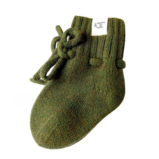 Merino-Babyschuhe Socken grün 0-12m
