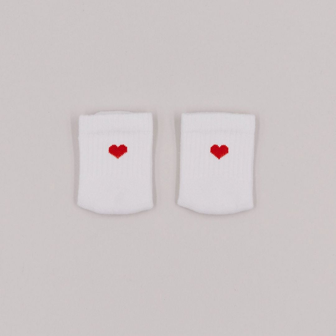 Babysocken Herz rot