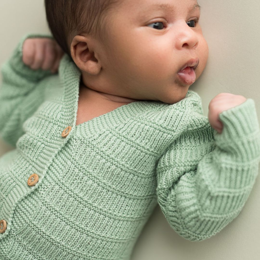 Baby Strickjacke 'Channel' mintgrün