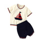 Outfit Set T-Shirt und Short weiß/schwarz 'Sailor'