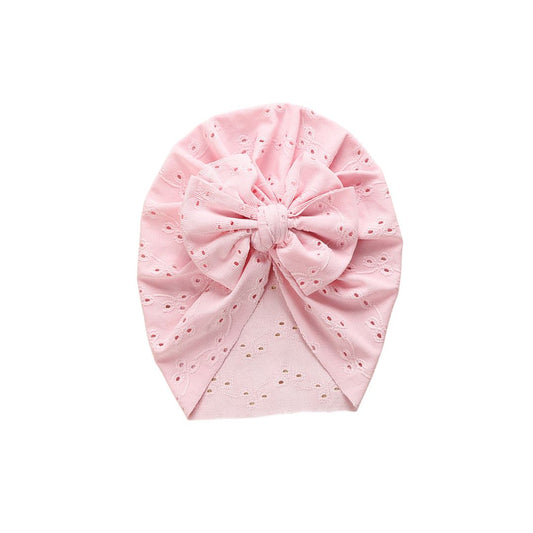 Turban mit Loch Stickerei light pink