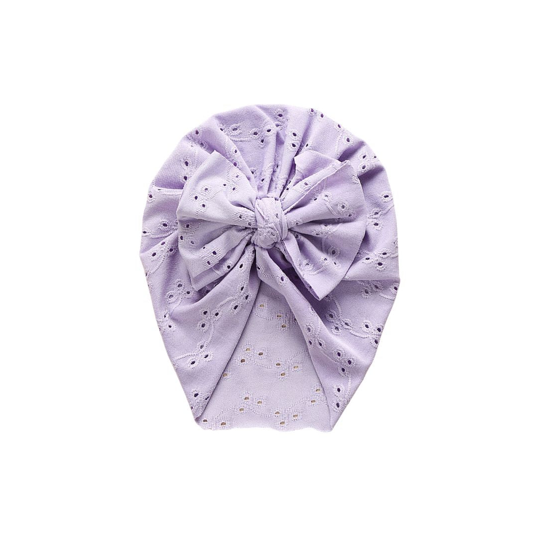 Turban mit Loch Stickerei purple