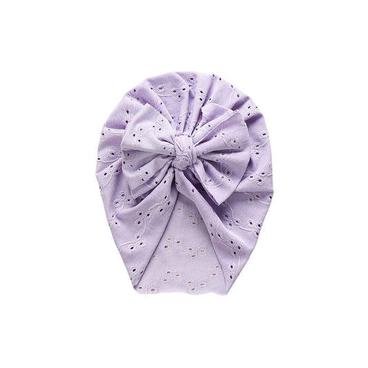 Turban mit Loch Stickerei purple