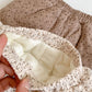 Baby Winter Hose geplüscht beige mit floralem Muster