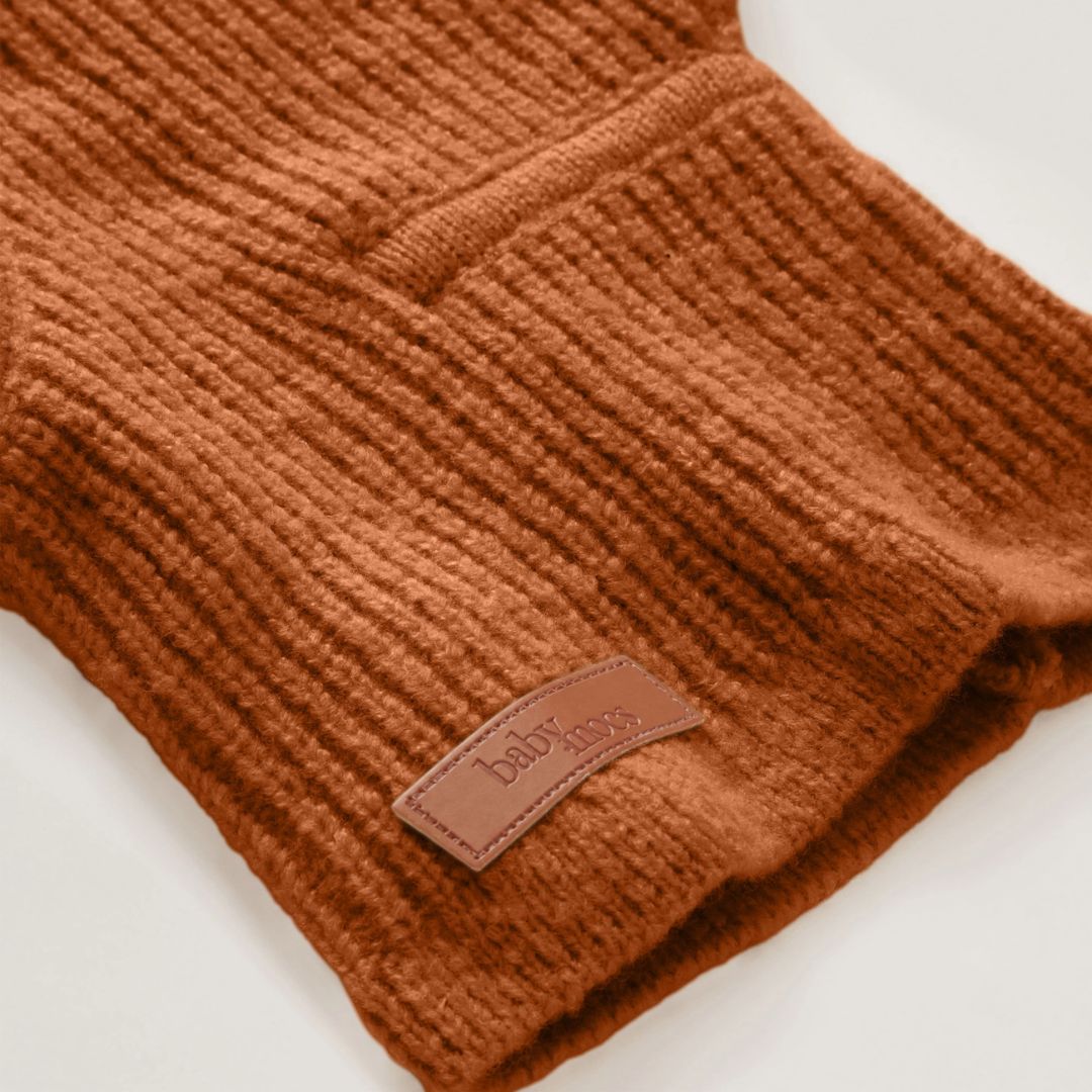 Baby & Kinder Balaclava Sturmhaube GOTS Bio-Baumwolle rost