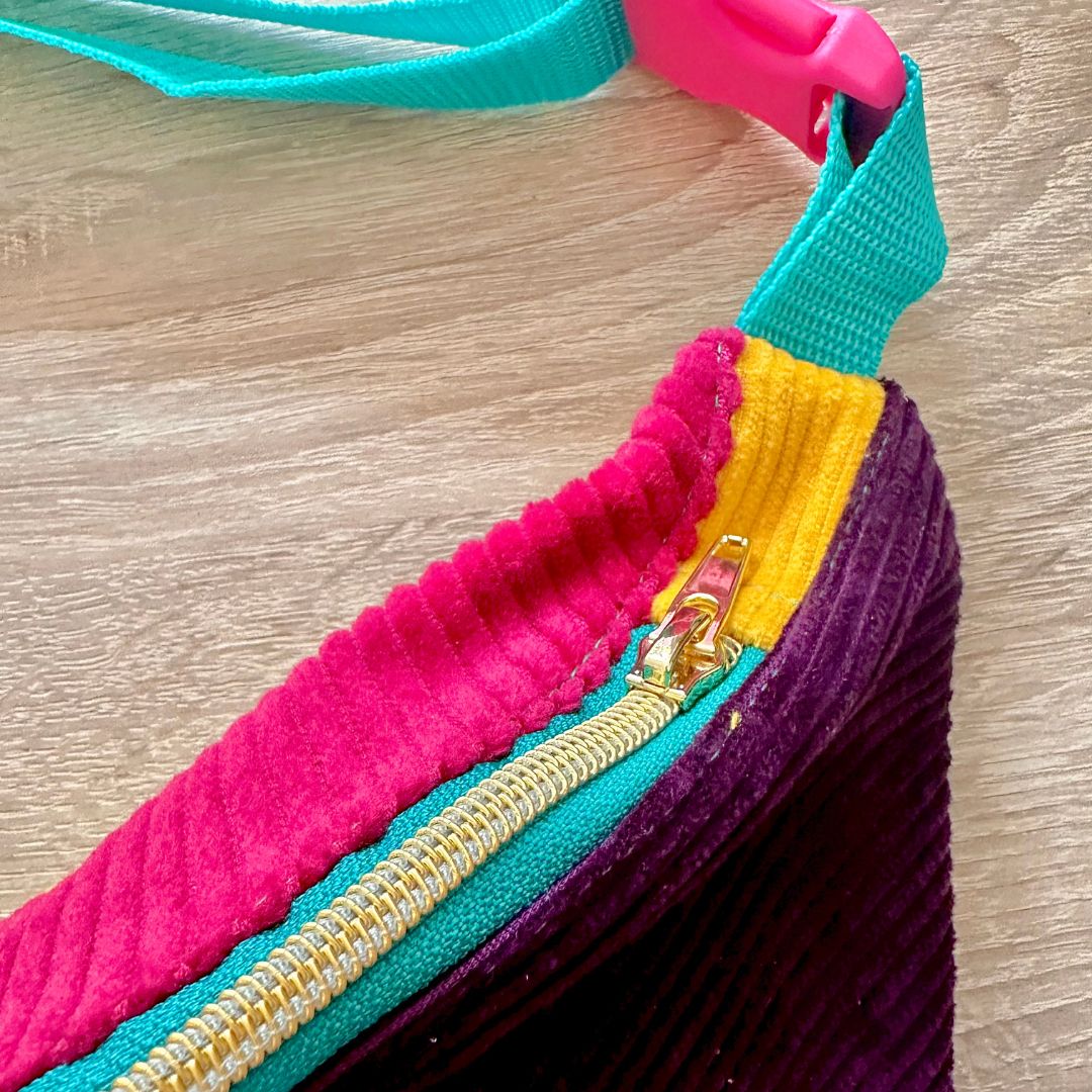Damen Hipbag 'Patchwork Unique' lila/fuchsia/gelb