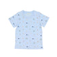 Baumwoll-T-Shirt Fischerboote blau