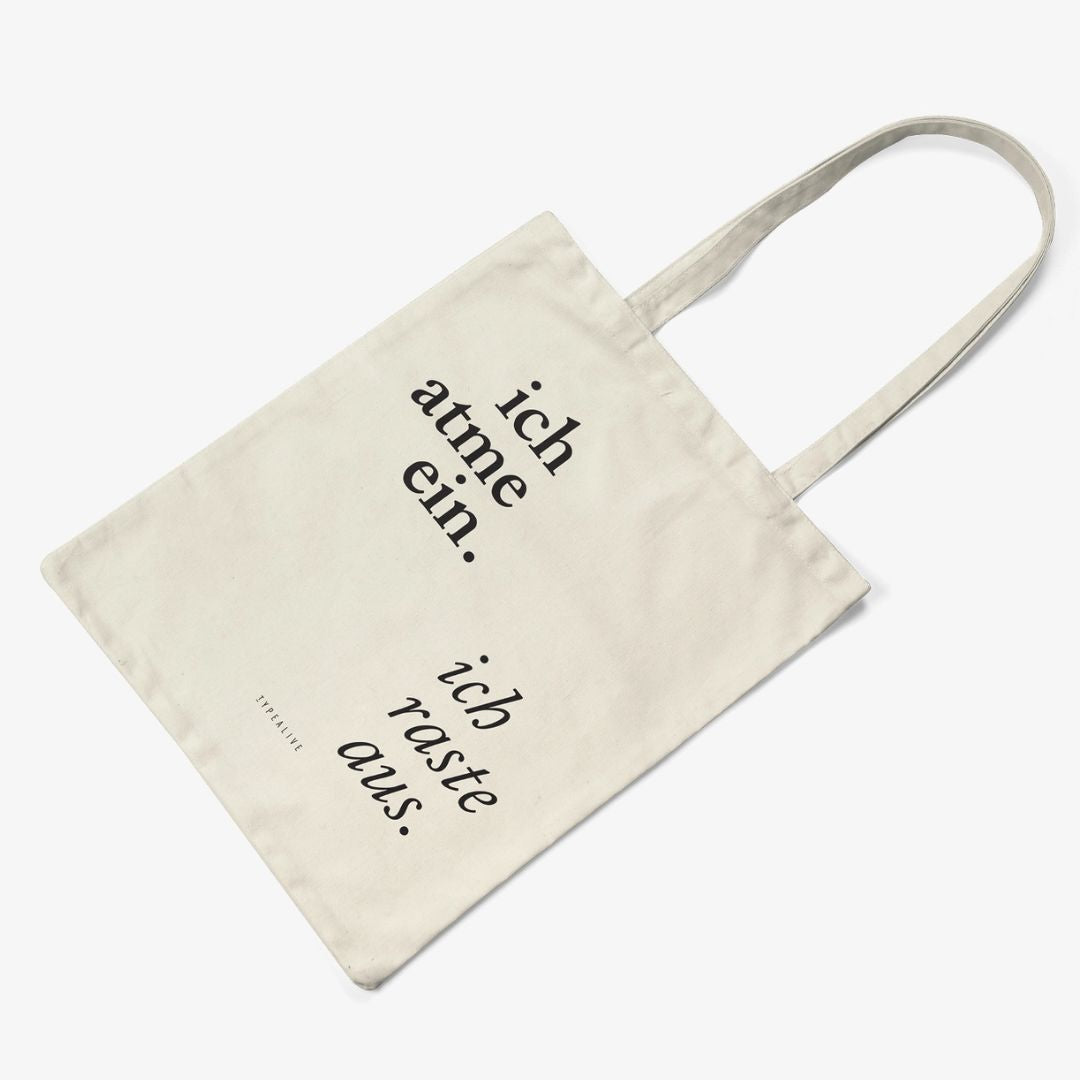Baumwolltasche 'Ich atme ein' natur