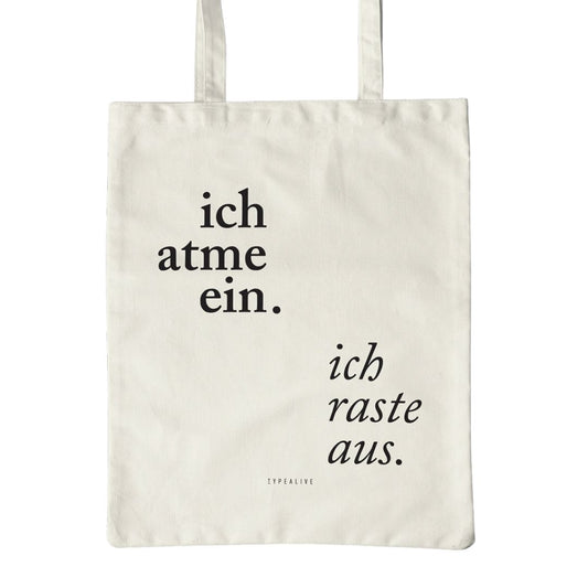 Baumwolltasche 'Ich atme ein' natur