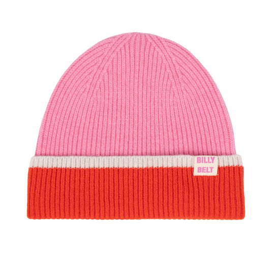 Wollmütze - Rosa, Rot und Beige