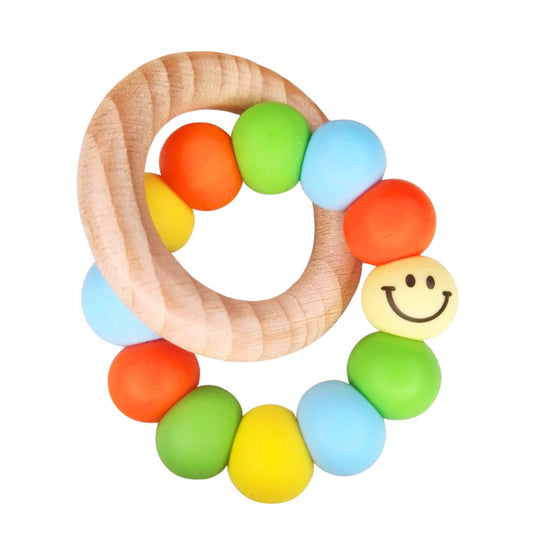 Beißring 'Smiley' mehrfarbig