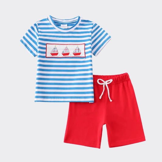 Set Shorts und T-Shirt 'Sailor' gestreift