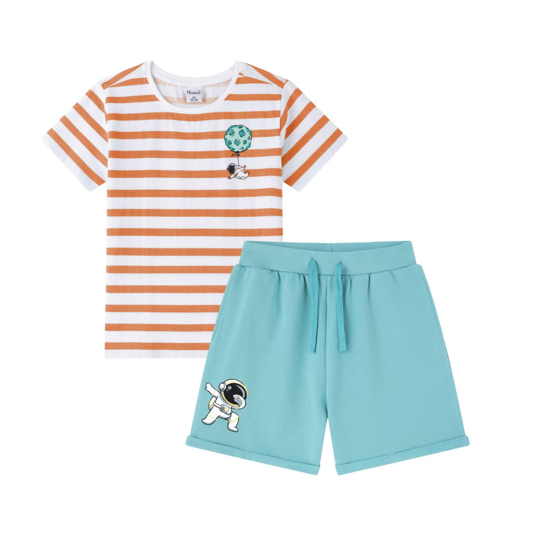 Blaue Shorts für Kinder mit Astronaut