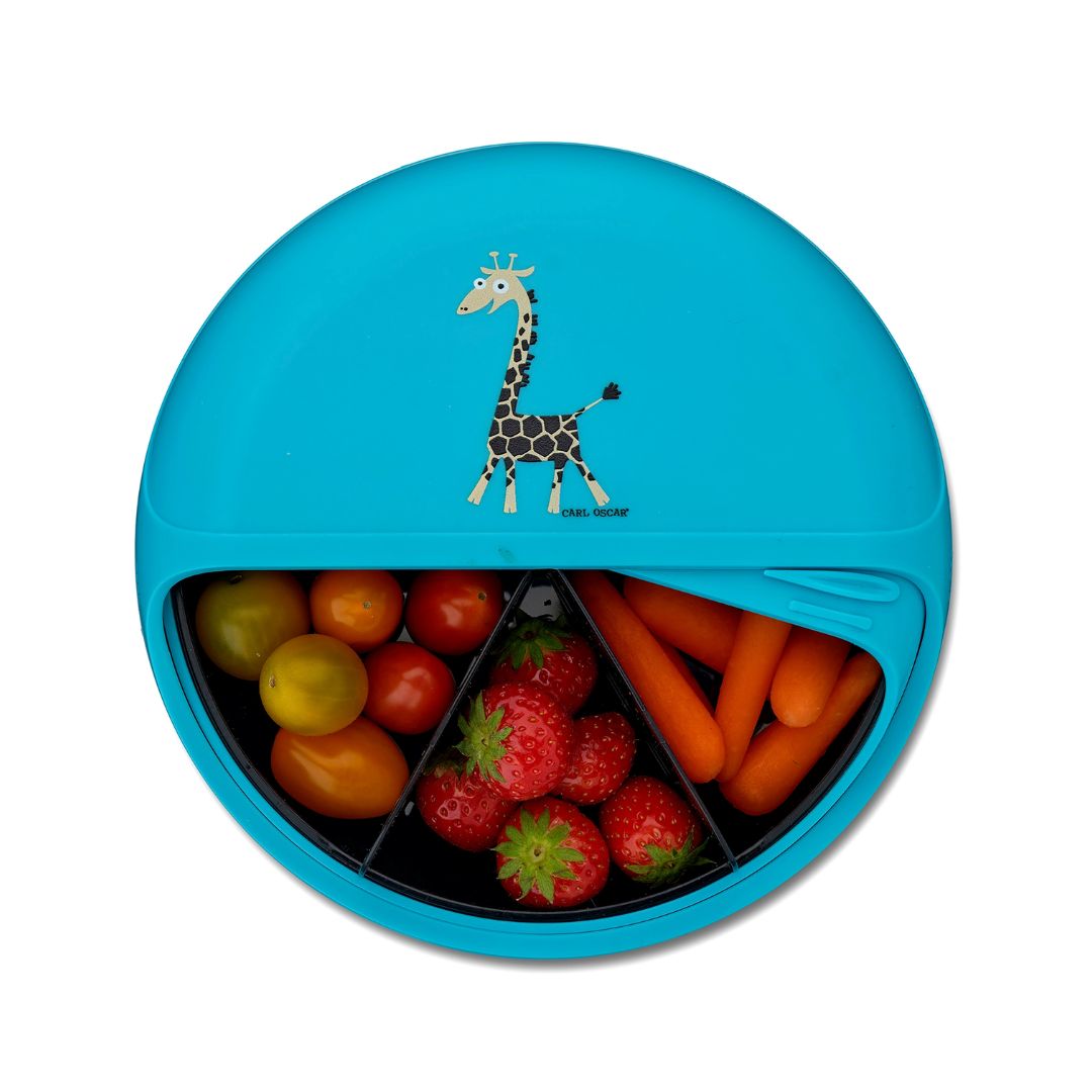 Bento Disc Lunchbox groß für Kinder 'Giraffe blau'
