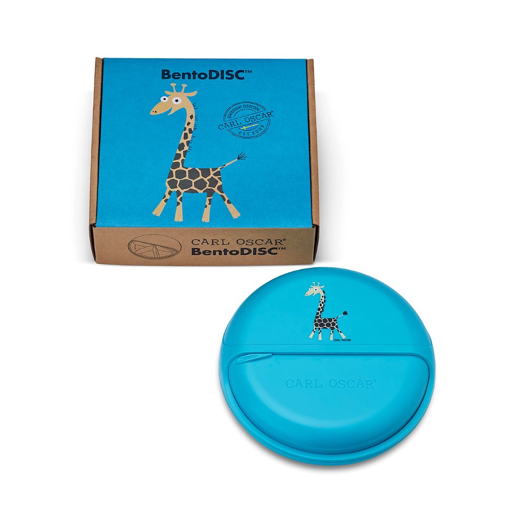 Bento Disc Lunchbox groß für Kinder 'Giraffe blau'