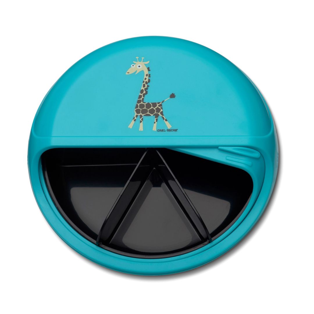 Bento Disc Lunchbox groß für Kinder 'Giraffe blau'