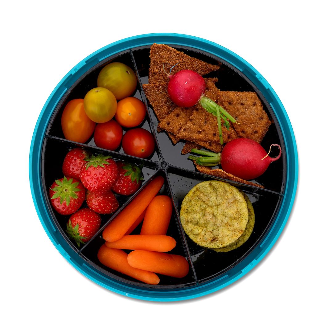 Bento Disc Lunchbox groß für Kinder 'Giraffe blau'
