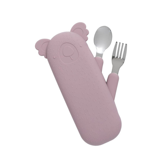 Besteckset und Etui 'Zoe the Koala ' altrosa