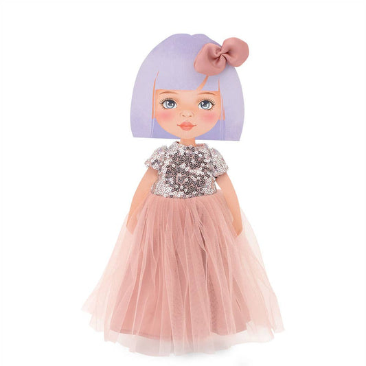 Bekleidungsset: Paillettenkleid rosa 28cm
