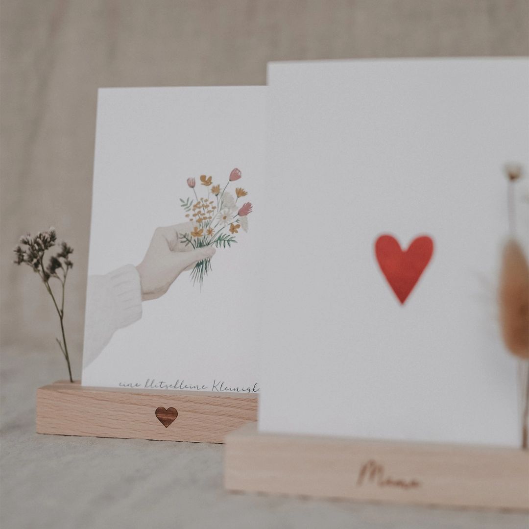 Karten- und Blumenhalter 2er Set 'Mama'
