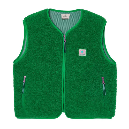 Damen Weste aus Sherpa-Fleece mit Reißverschluss, ärmellos – grün