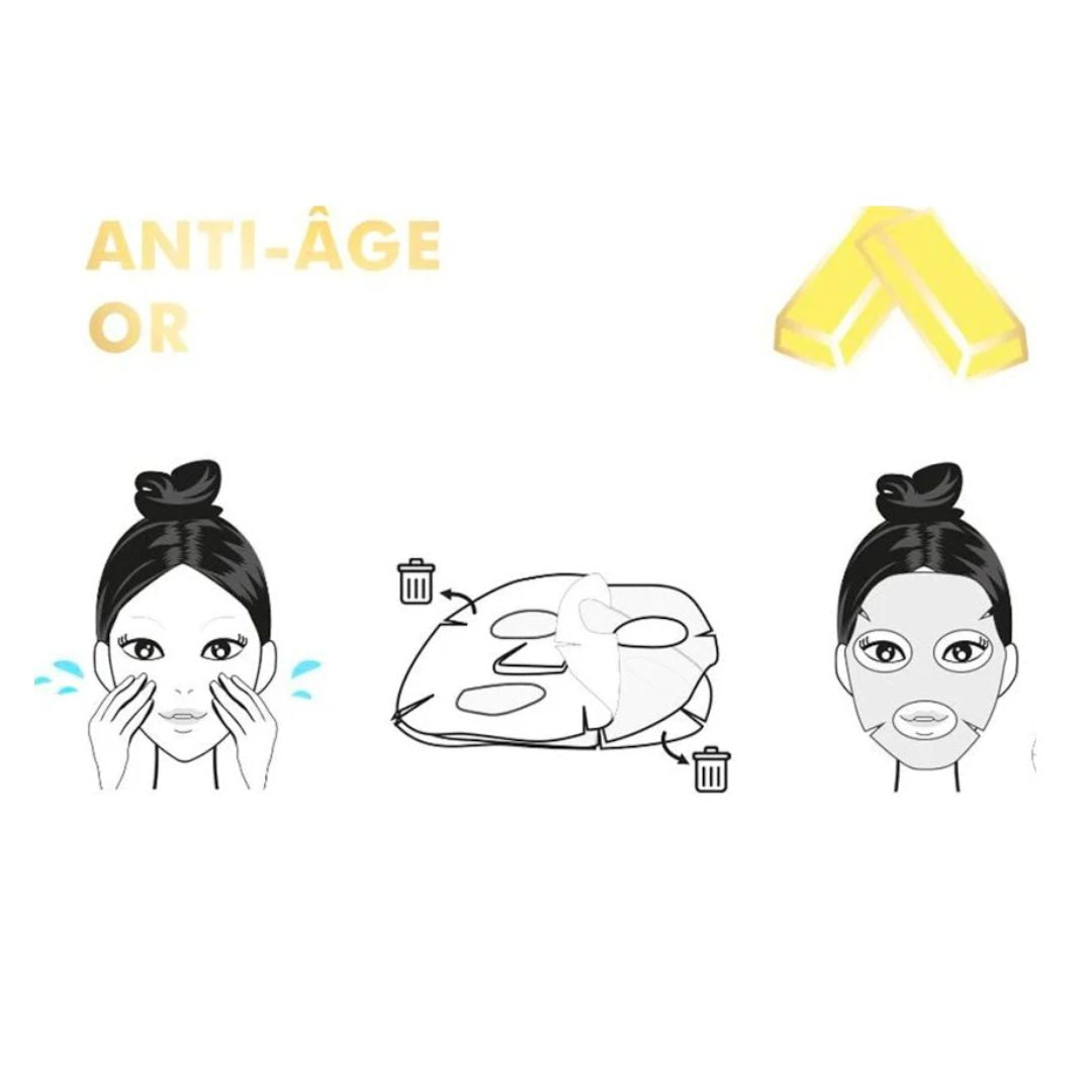 Biocellulose Anti-Aging-Gesichtsmaske mit Goldextrakt