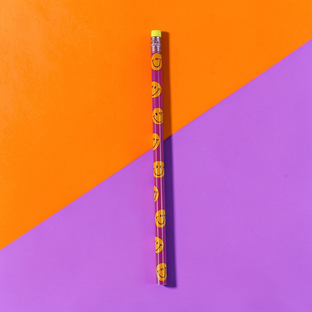 Bleistift mit Radiergummi 'Smile' violett-orange