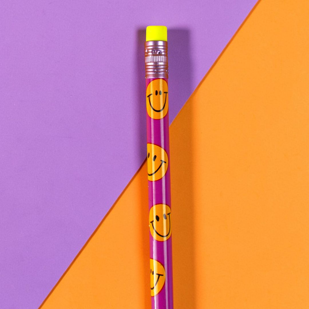 Bleistift mit Radiergummi 'Smile' violett-orange