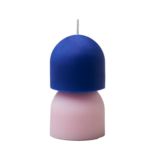 Blockkerze 'Hemisphere' blau/rosa