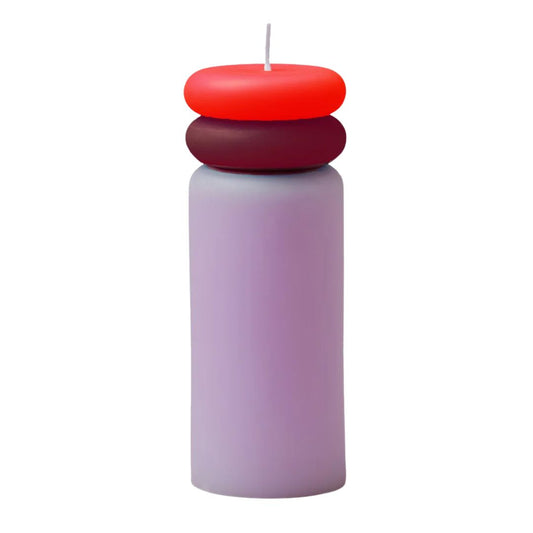 Blockkerze Ring lavender