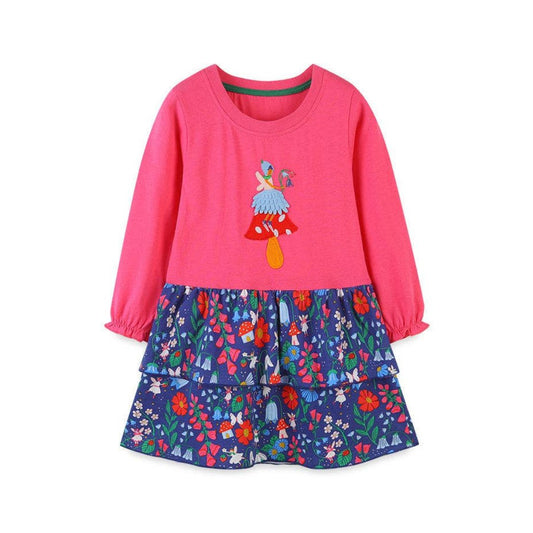 Kombiniertes Kleid aus Baumwolle "Blumenfee"
