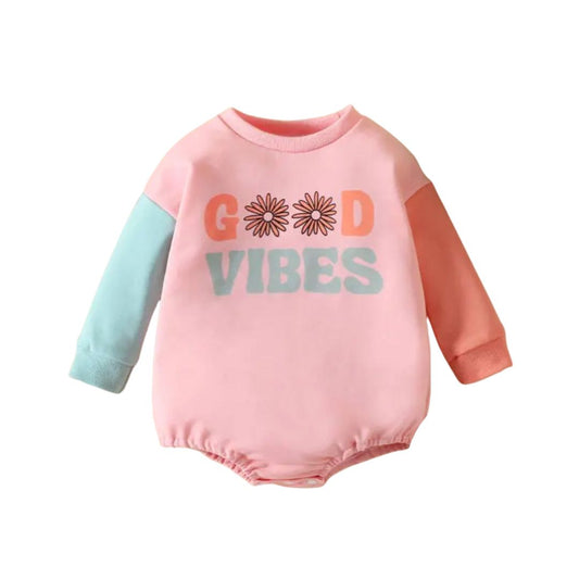 Sweatshirt Body langarm "Good Vibes" mehrfarbig