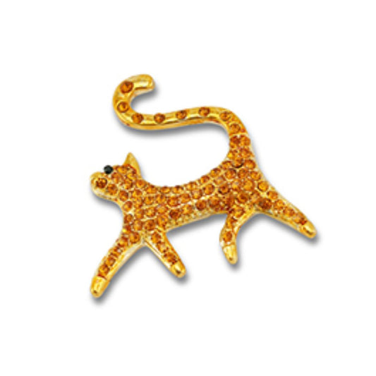 Anstecker 'Katze' gold/orange