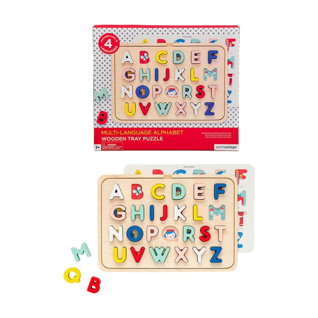 Wooden Multi Language Alphabet Tray Puzzle