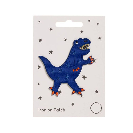 Aufnäher zum Aufbügeln 'Blauer Dino'