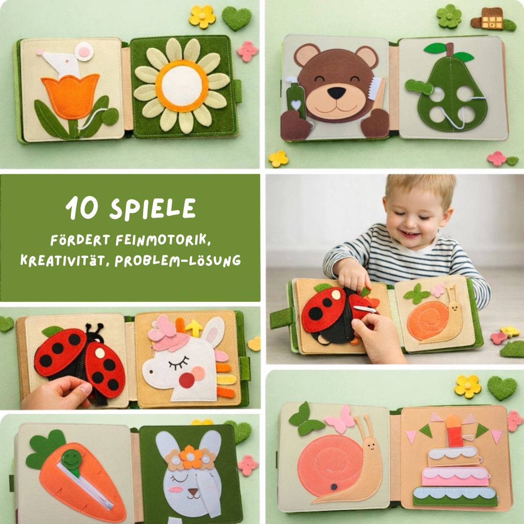 Montessori Beschäftigungsbuch 'Pilzhaus' für Kleinkinder