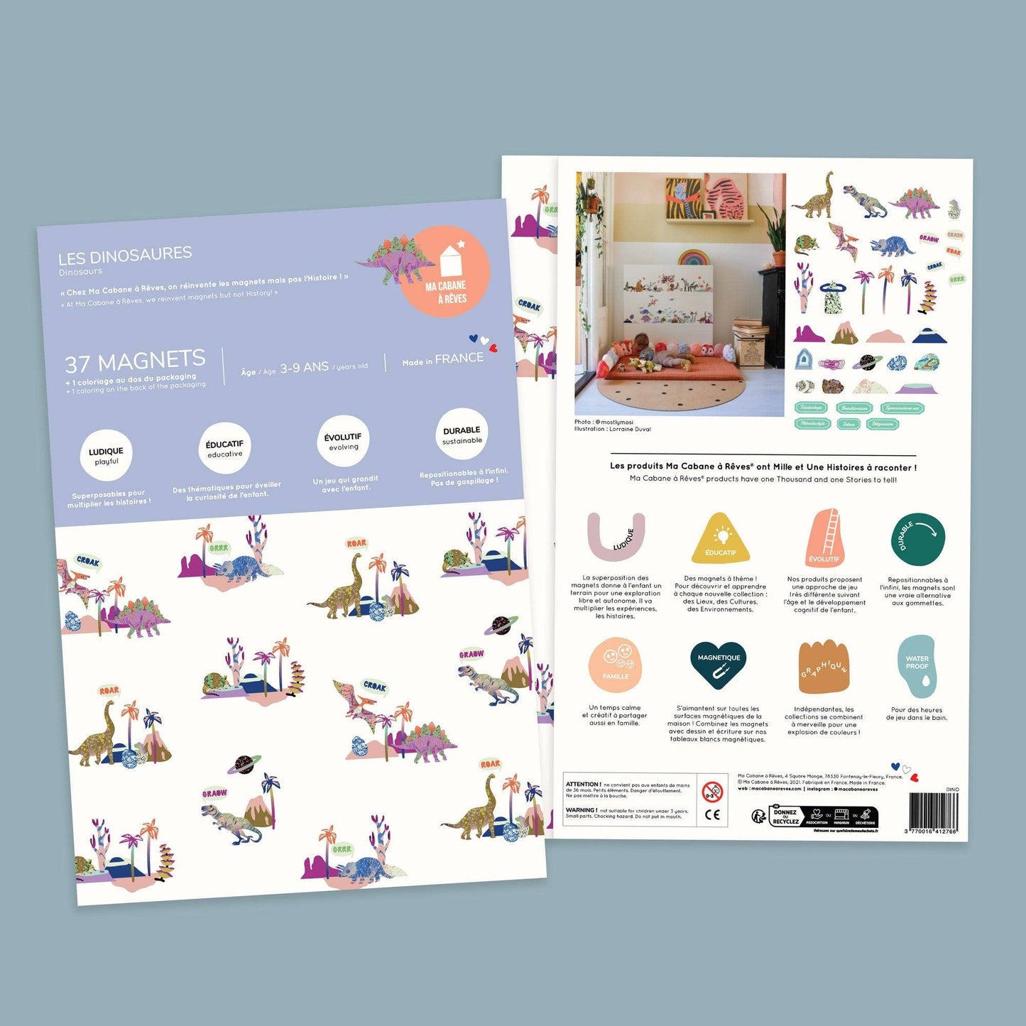 Magnetisches Spiel mit Dinosauriern