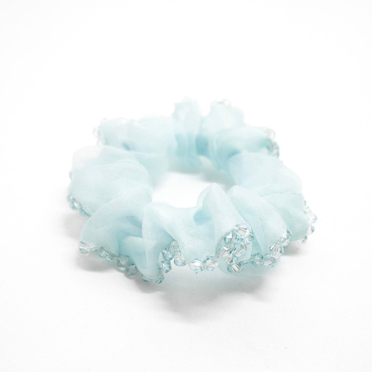 Scrunchie Meerjungfrau Perlmuttperlen pastell blau