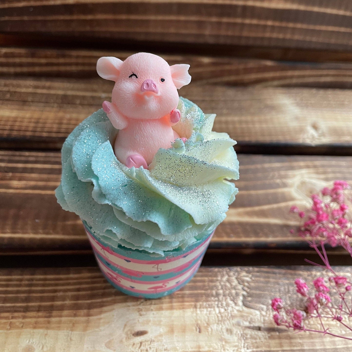 Badecupcake Erdbeere - Schwein