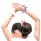 Schimmernder Samt-Haargummi Pirouette Ballerinas rosa