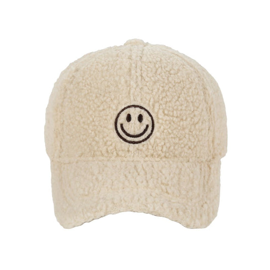 Cap Teddyfell Smiley beige/schwarz