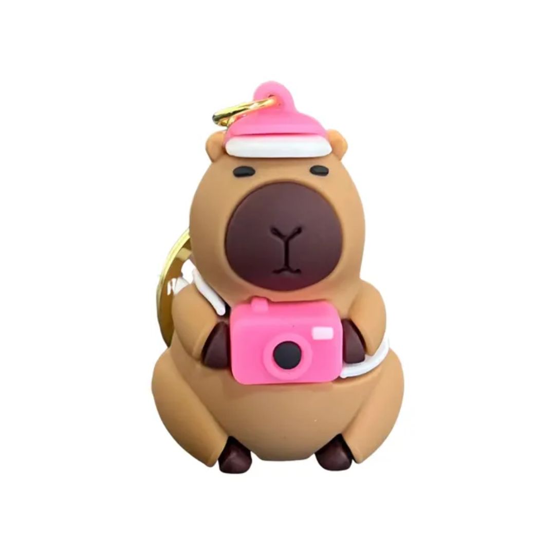 Kawaii Schlüsselanhänger 'Capybara Pompon'